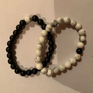 Couples black and white bracelets